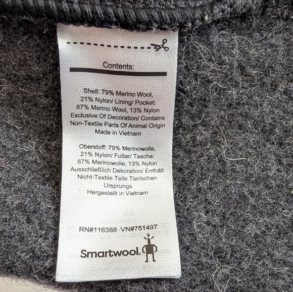 Smartwool Dark Grey Wool Blend Vest Chest & Side Zippered Pockets - L - Picture 13 of 16